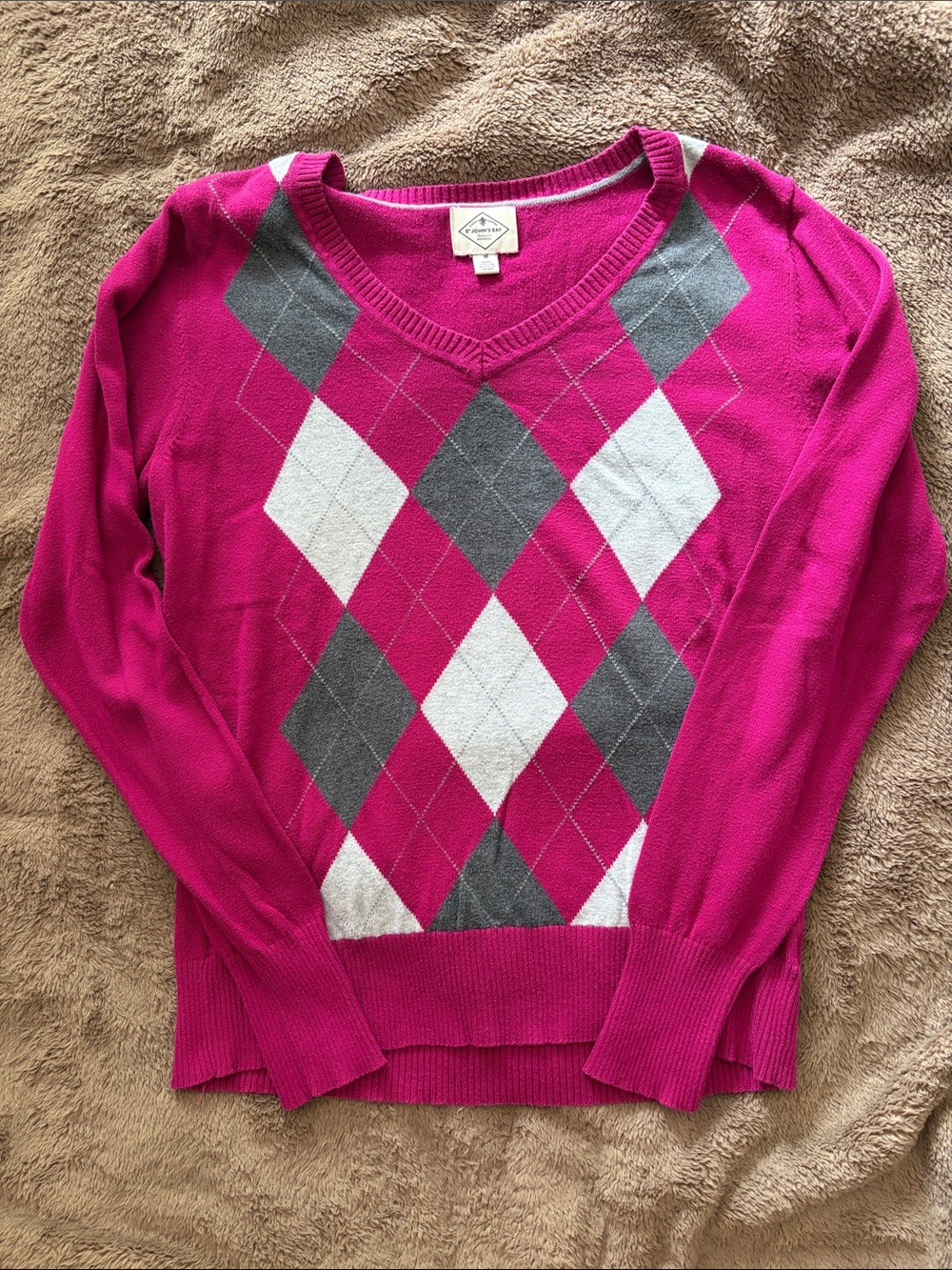 St. John's Bay Argyle V-Neck Sweater